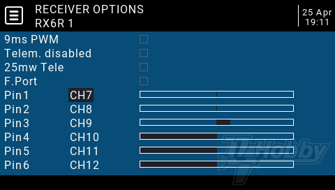 FrSky ACCESS - RX6R channel mapping